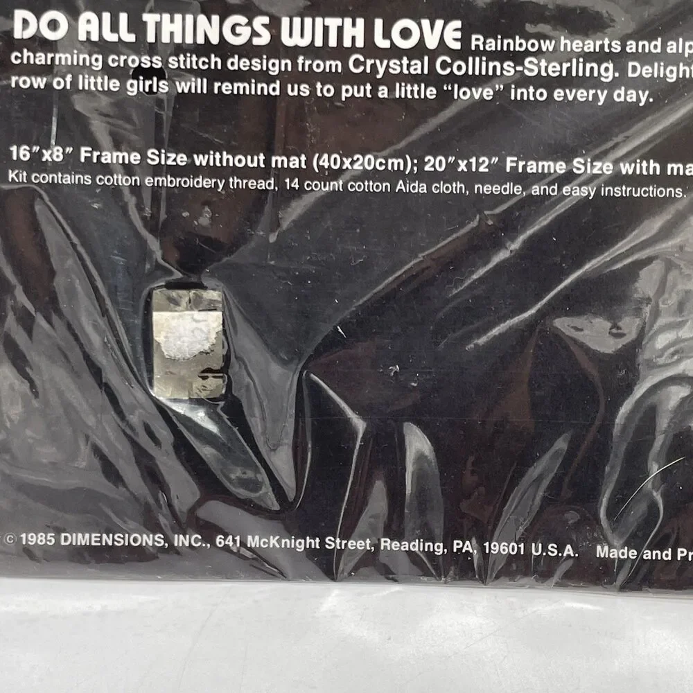 NEW SEALED Dimensions Cross Stitch Kit 3597 Do All Things w Love Kid Girls 16x8